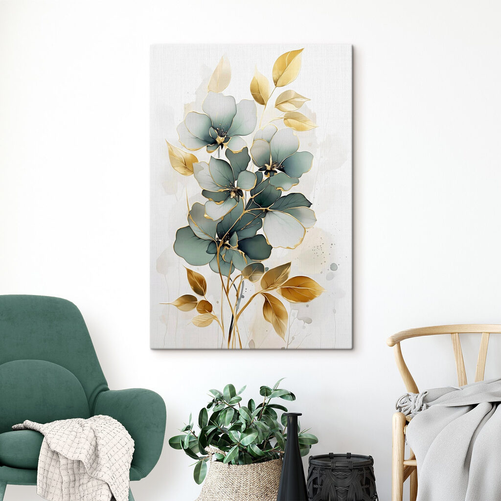 Painting of flowers and leaves Painting of flowers and leaves