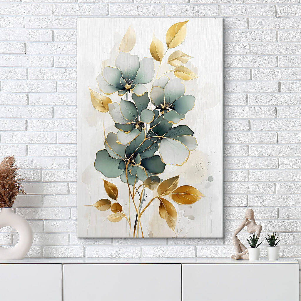 Painting of flowers and leaves Painting of flowers and leaves