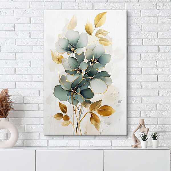 Painting of flowers and leaves Painting of flowers and leaves