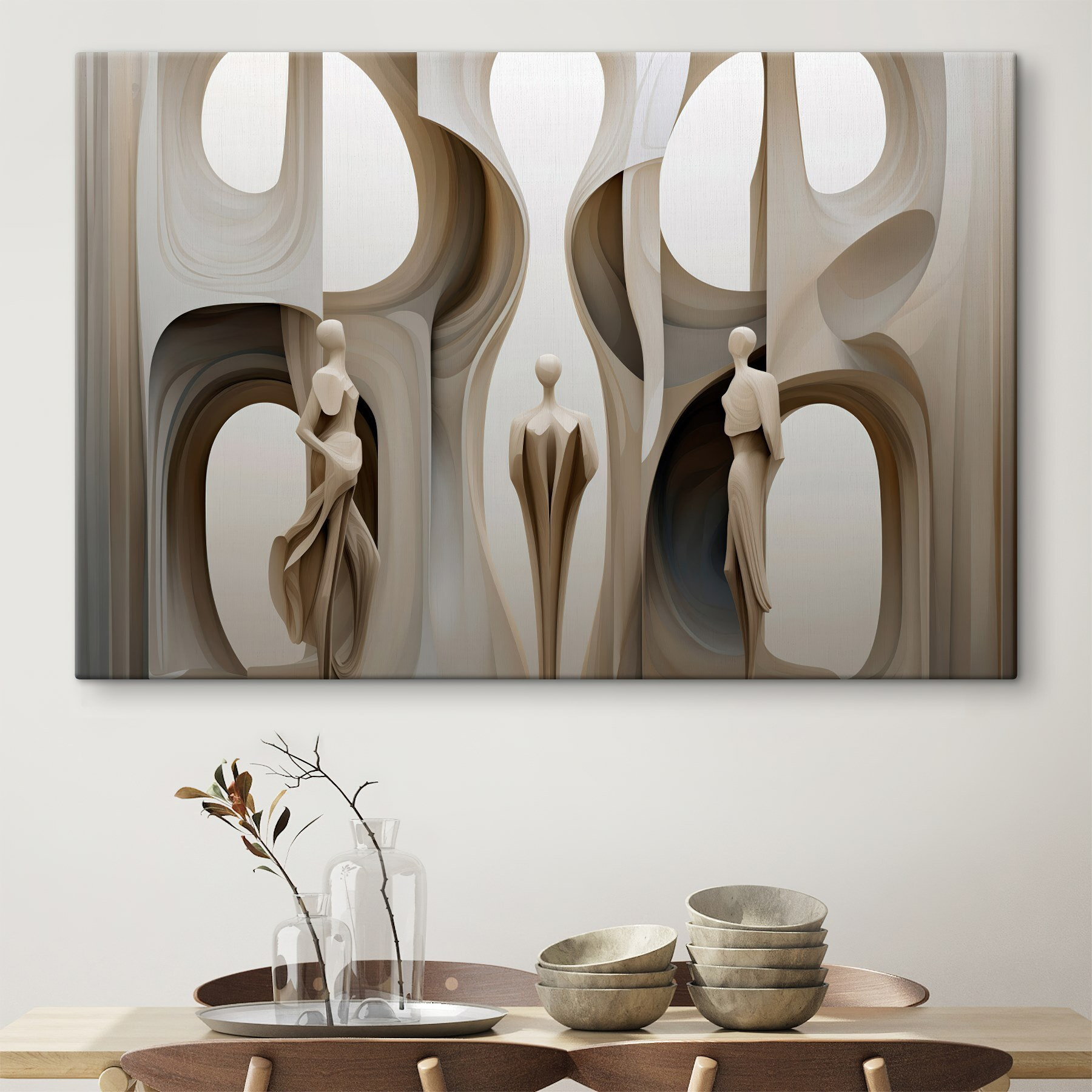 Group of statues in a row