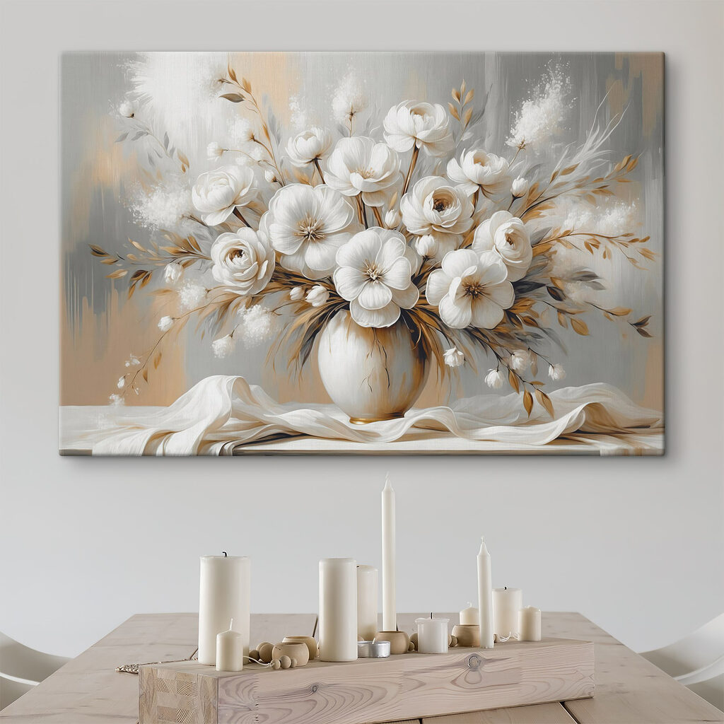 Painting of flowers in a vase