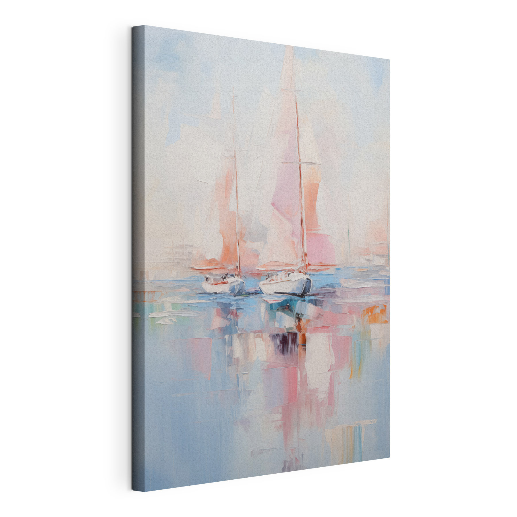 Painting of boats on water