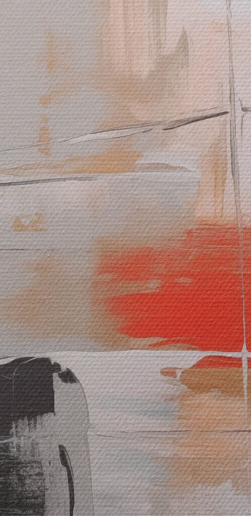 Painting of a white wall with black and red paint Painting of a white wall with black and red paint
