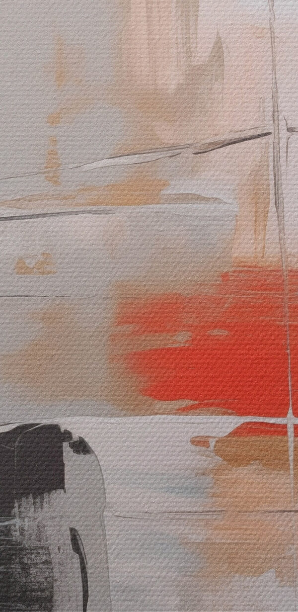 Painting of a white wall with black and red paint Painting of a white wall with black and red paint