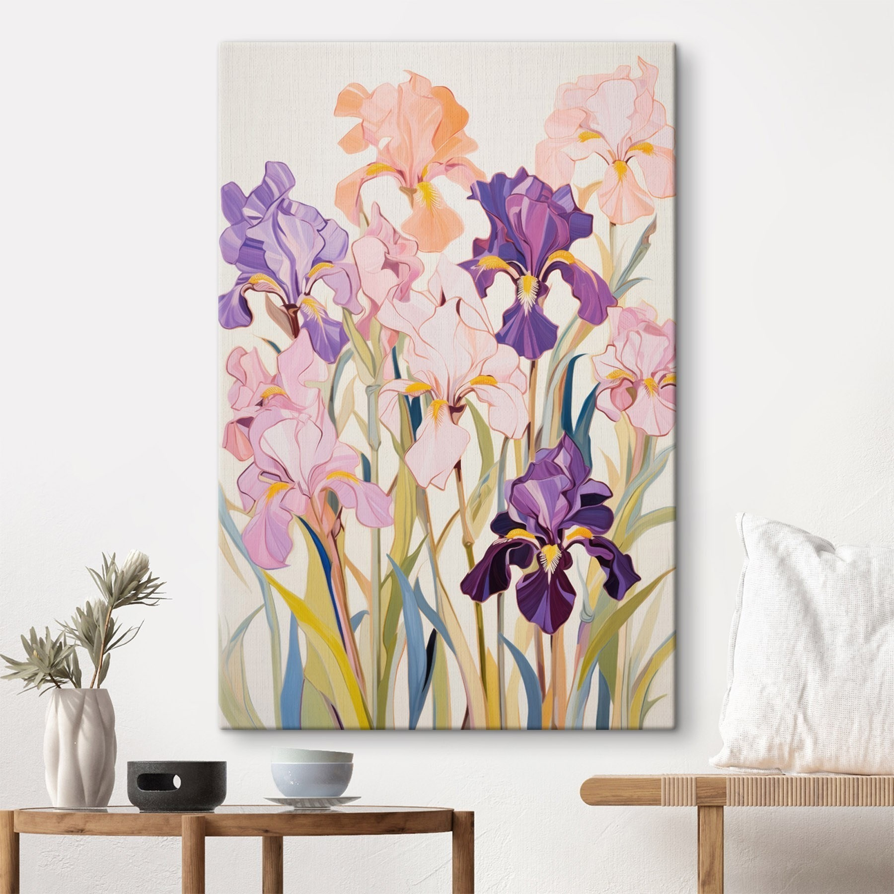 Painting of flowers on a white background