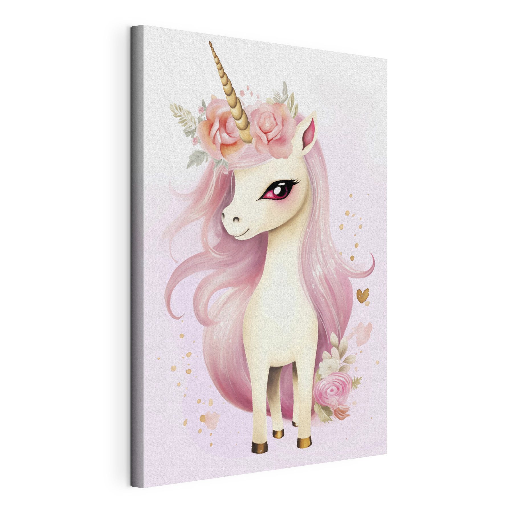Unicorn with pink hair and flowers Unicorn with pink hair and flowers