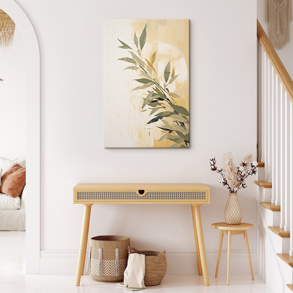 Painting of a branch with leaves