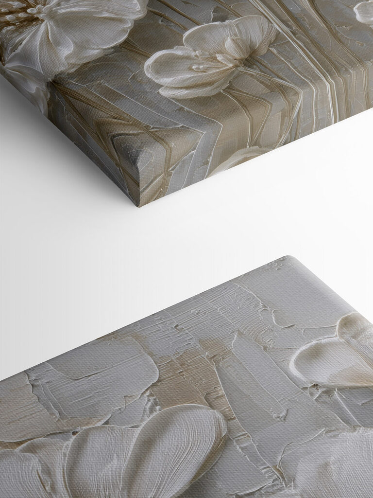 Delicate blooms on textured surface