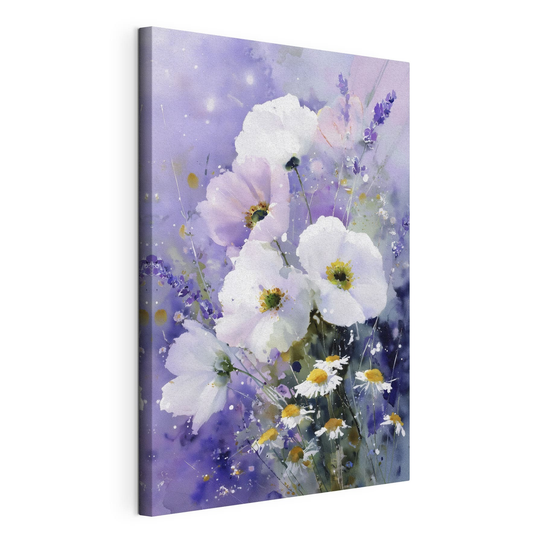 Painting of flowers in a purple background Painting of flowers in a purple background