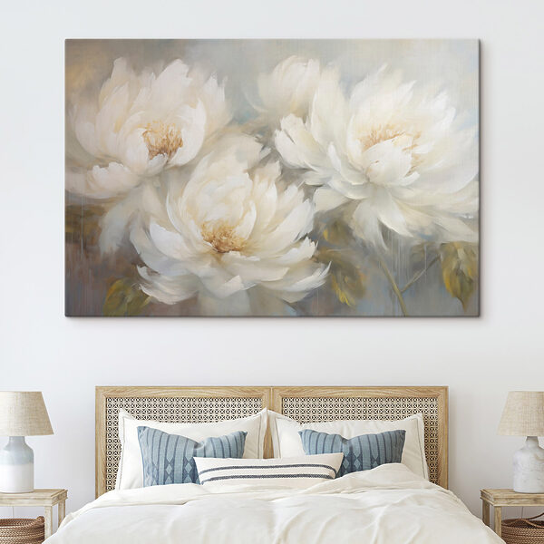 Painting of white flowers Painting of white flowers