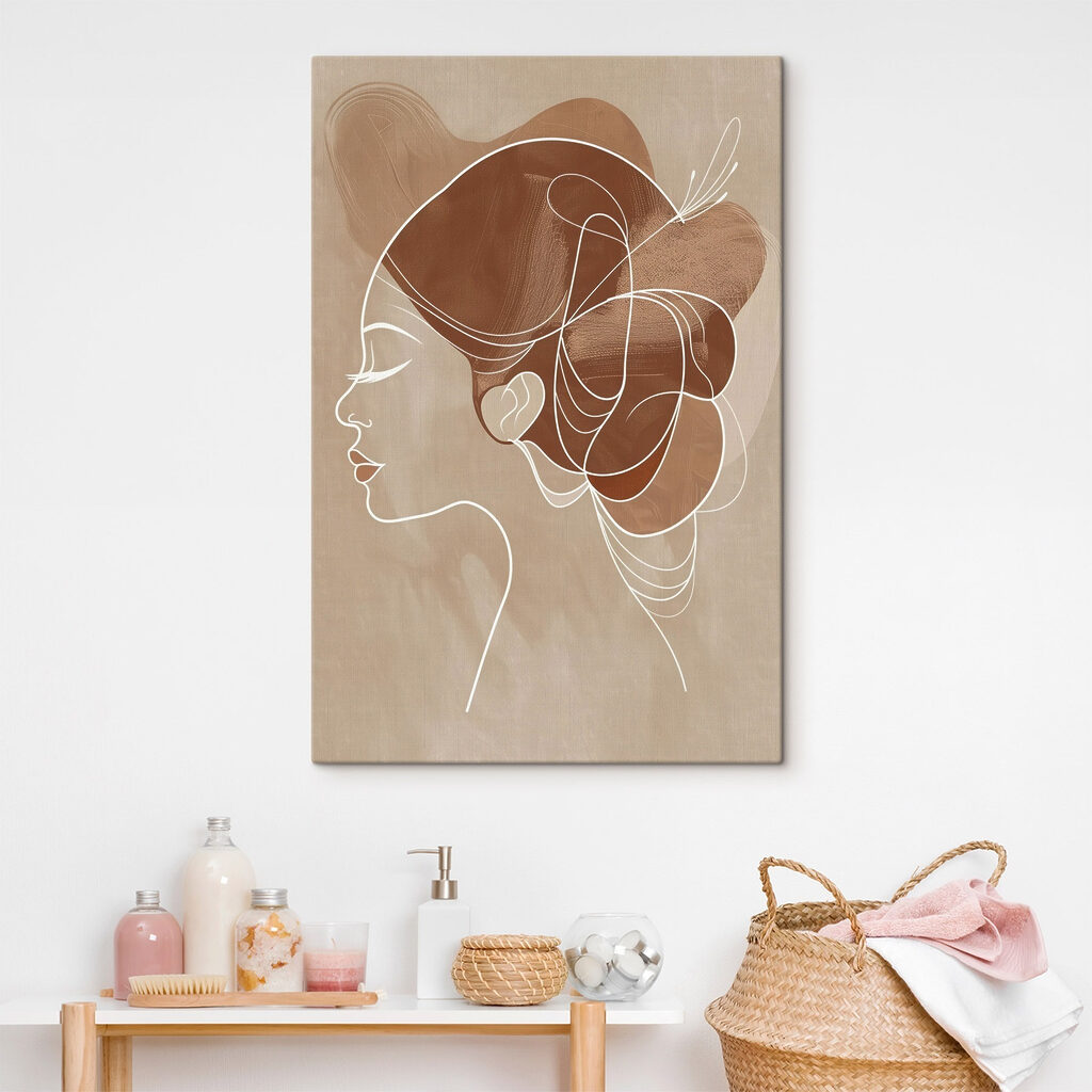 Woman's profile with a large hair piece