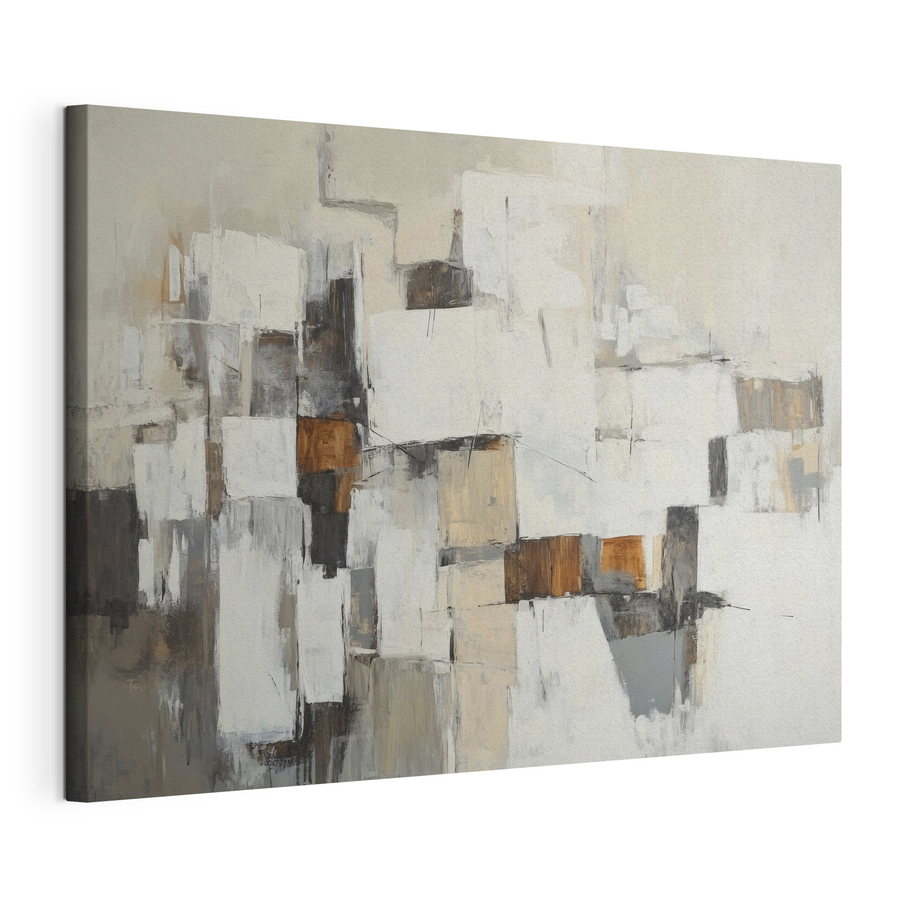 Painting of white and brown squares Painting of white and brown squares