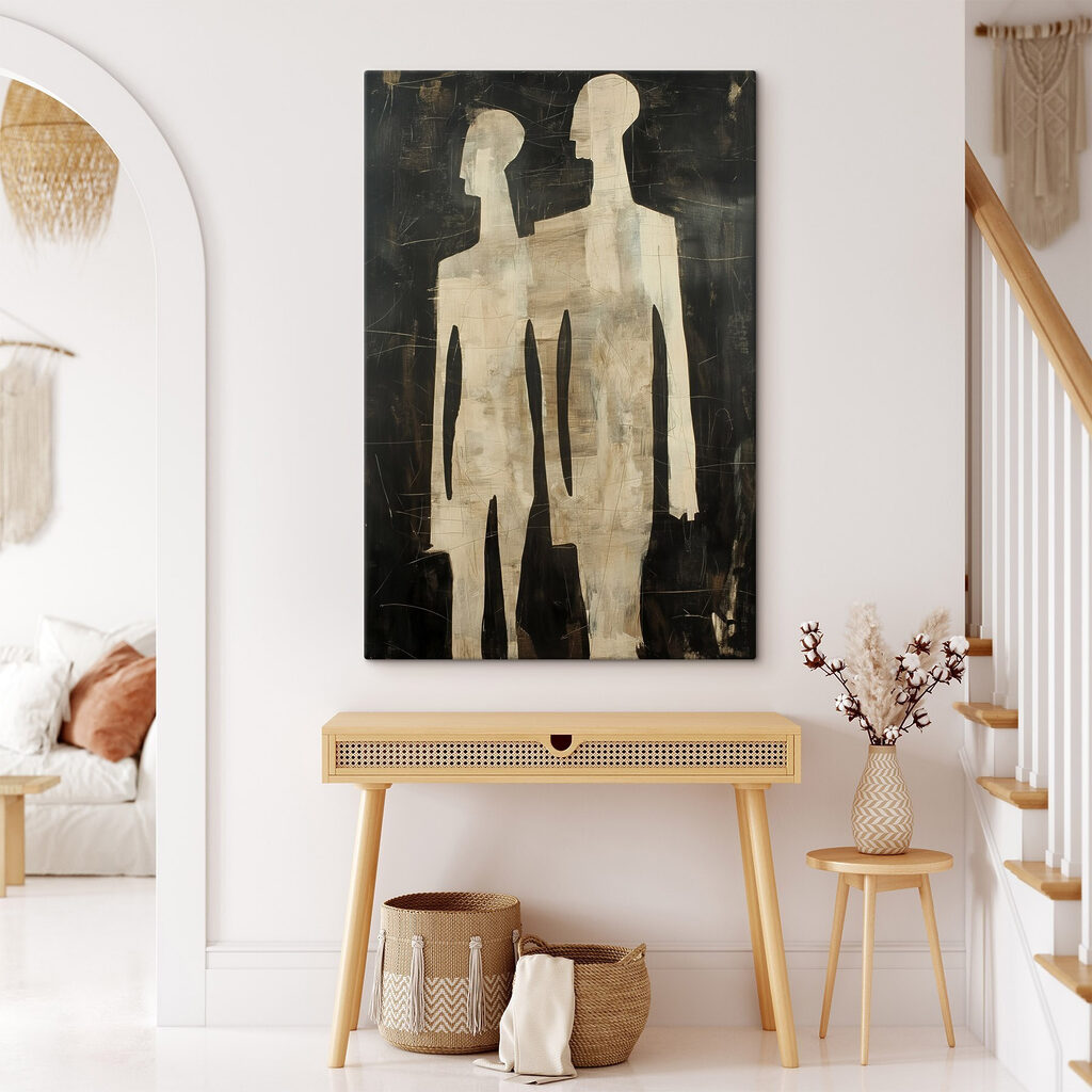 Painting of a couple of people