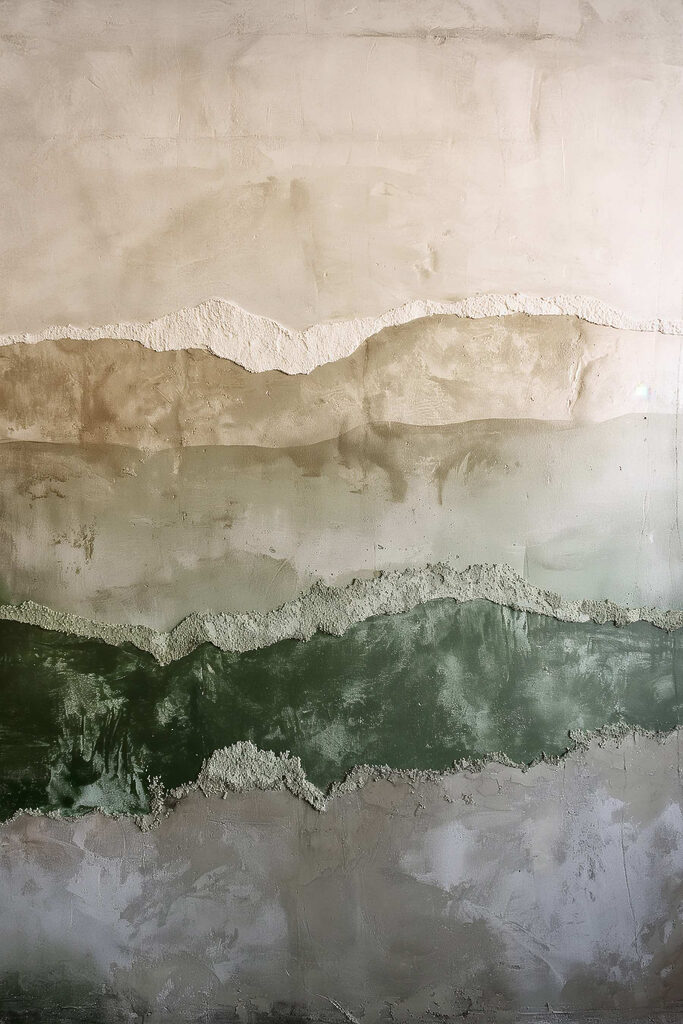 Wall with a few layers of cement