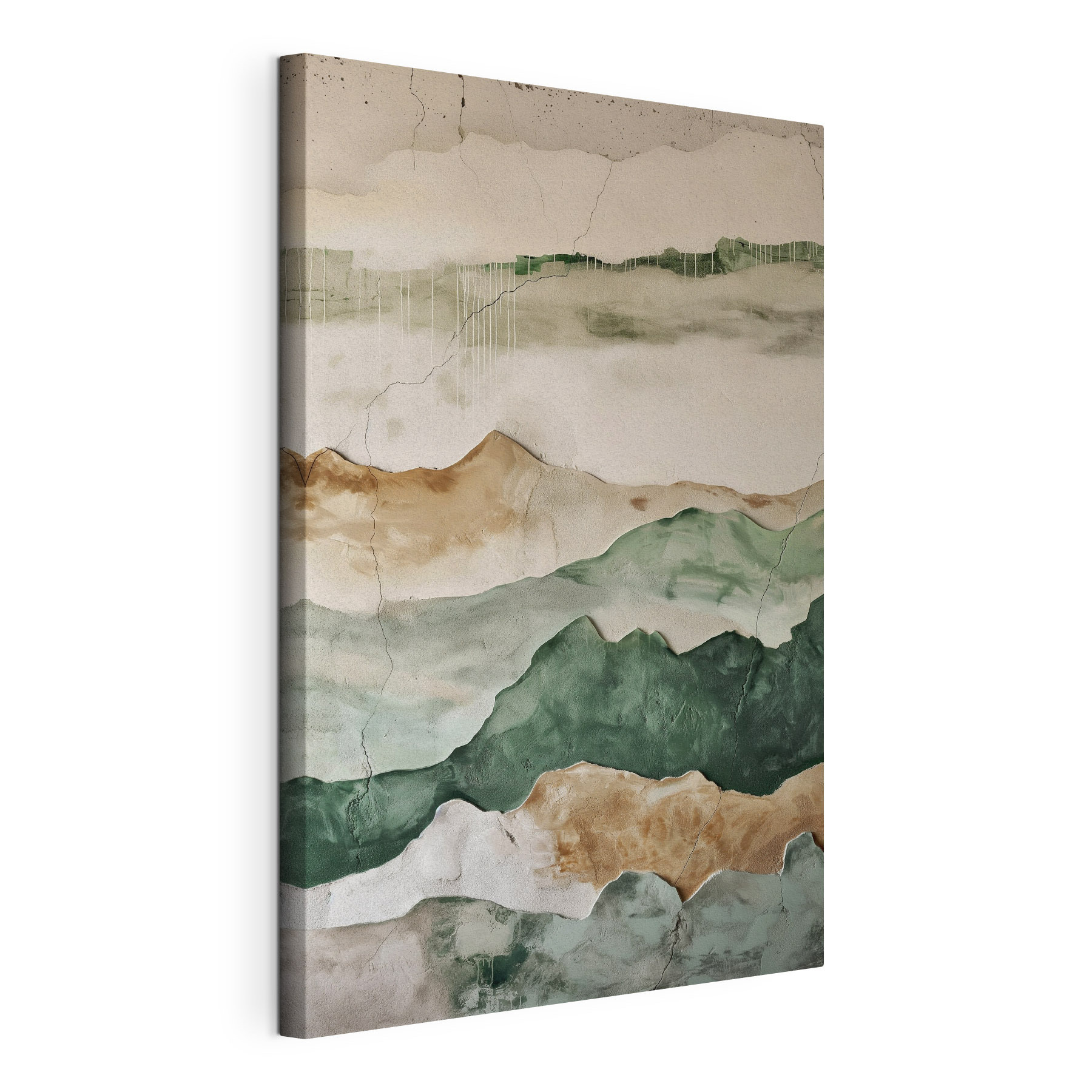 Wall with a painting of mountains