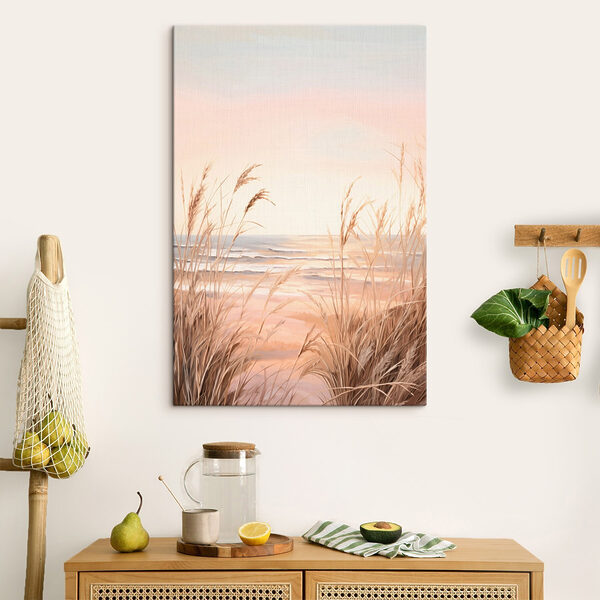 Beach with tall grass and water Beach with tall grass and water