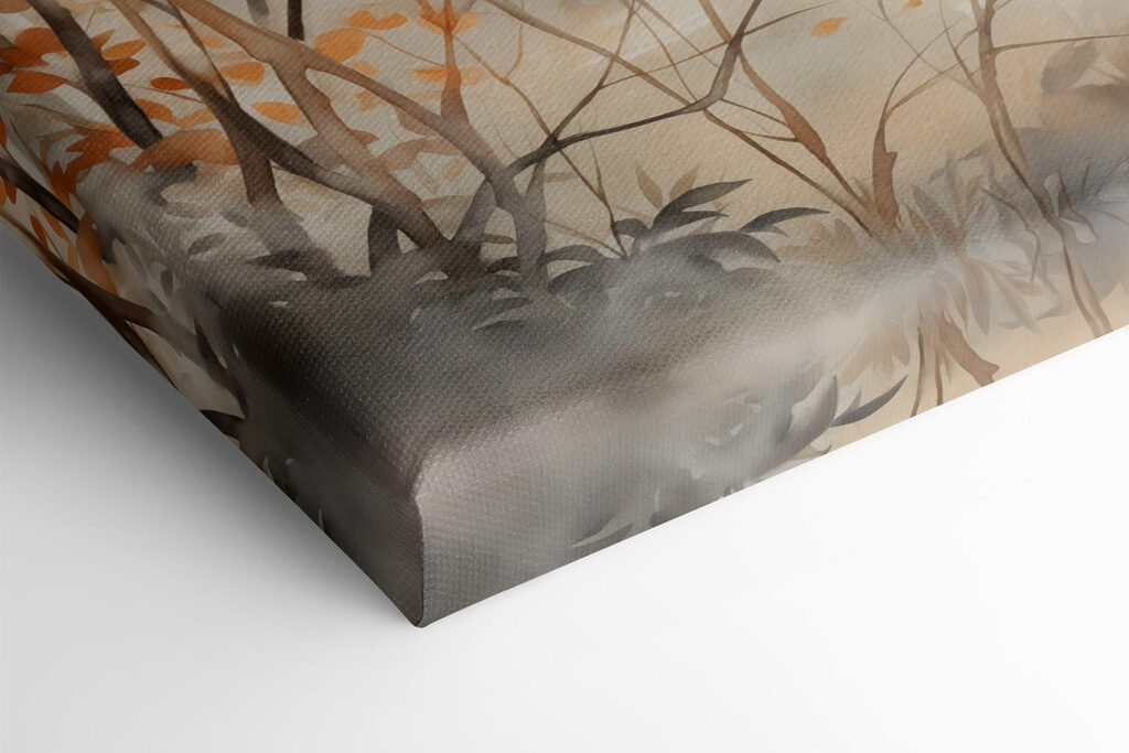 Painting of trees with orange leaves Painting of trees with orange leaves