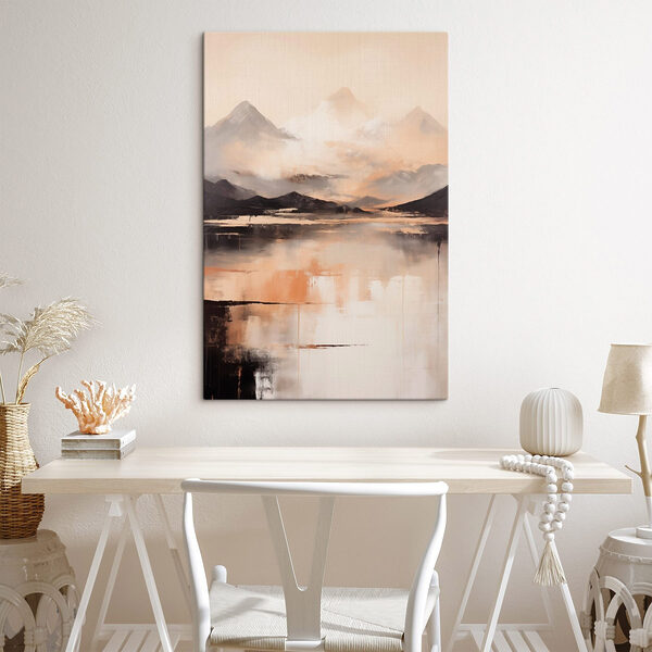 Painting of mountains and water