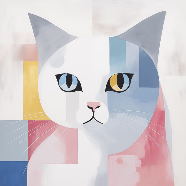 Cat with colorful squares Cat with colorful squares