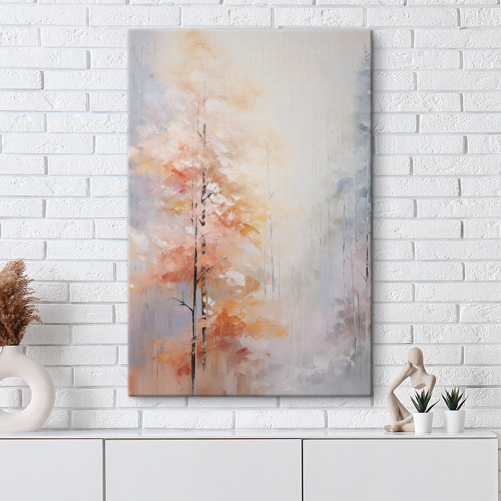 Painting of trees in a forest