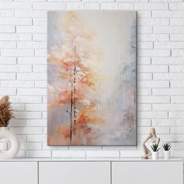 Painting of trees in a forest