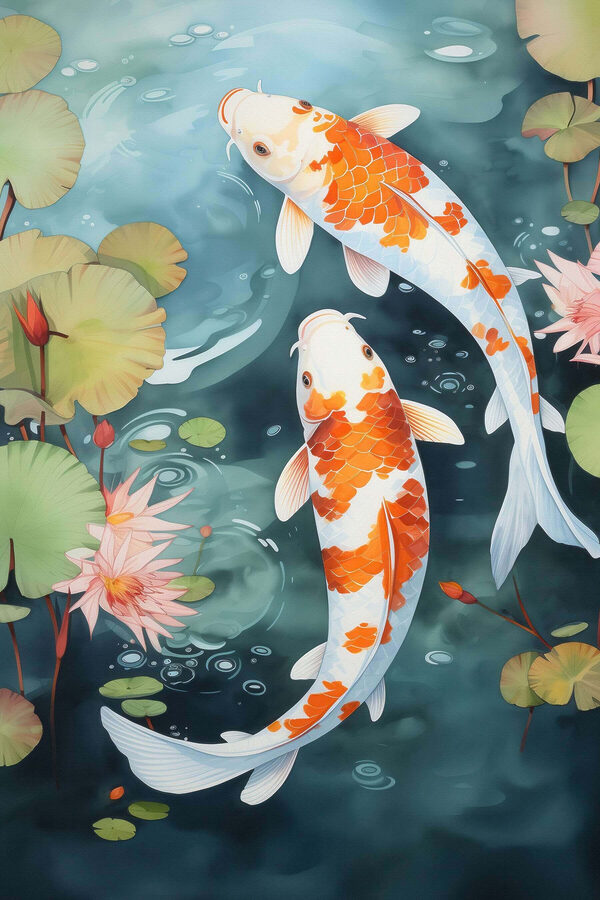 Two fish swimming in water Two fish swimming in water