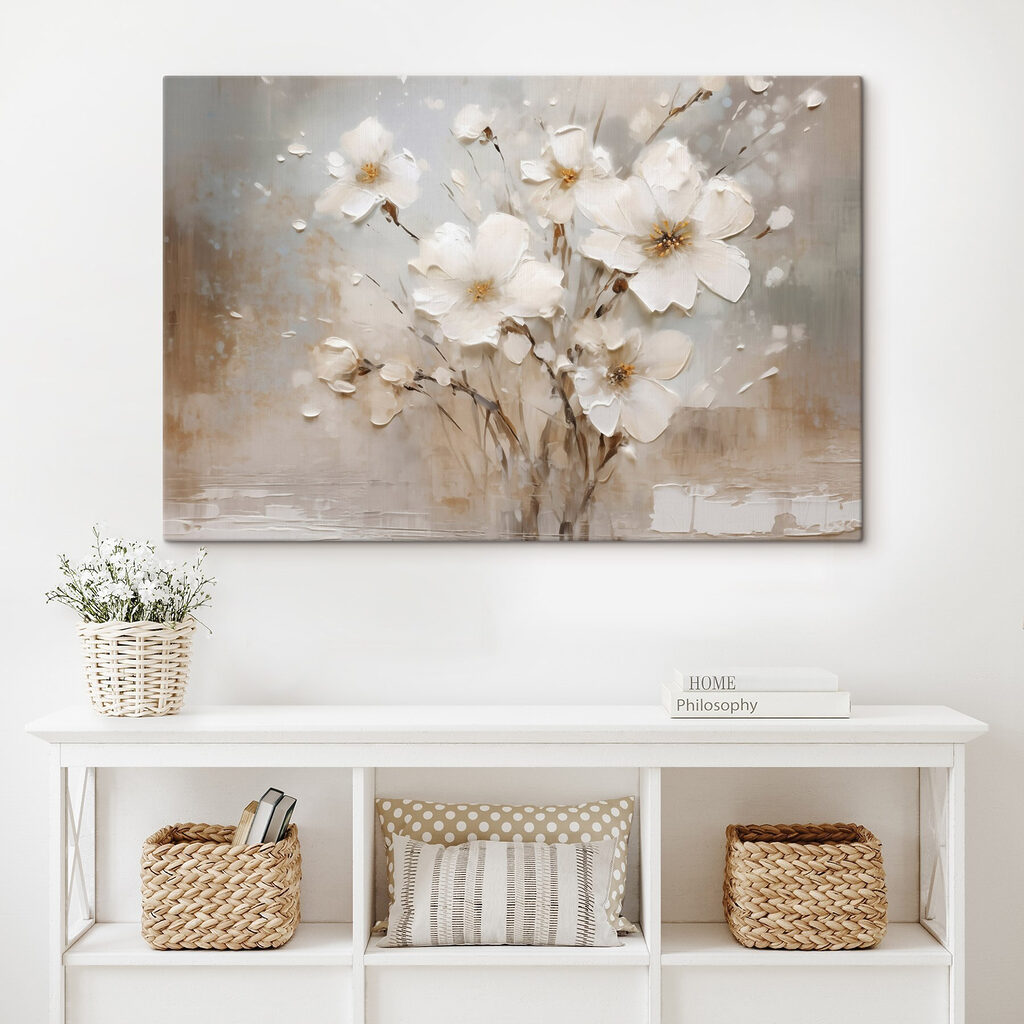 Painting of white flowers