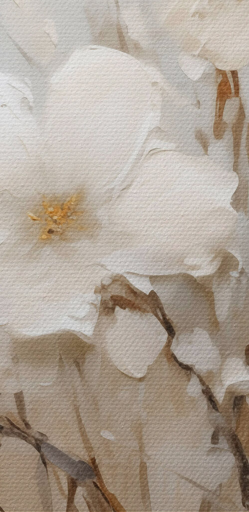Painting of white flowers