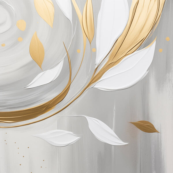 Painting of leaves and swirls Painting of leaves and swirls