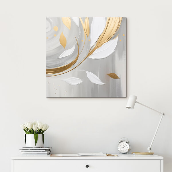 Painting of leaves and swirls Painting of leaves and swirls