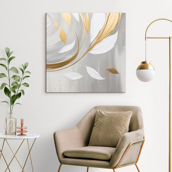 Painting of leaves and swirls Painting of leaves and swirls