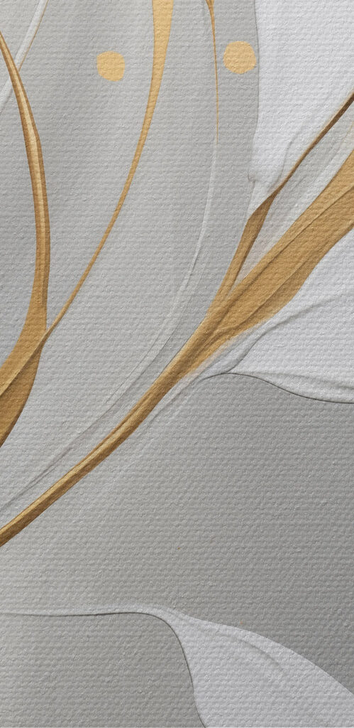 Painting of leaves and swirls Painting of leaves and swirls