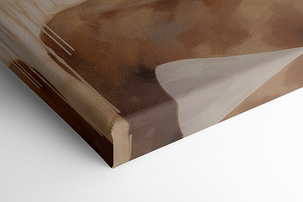 Soft beauty amidst abstract shapes