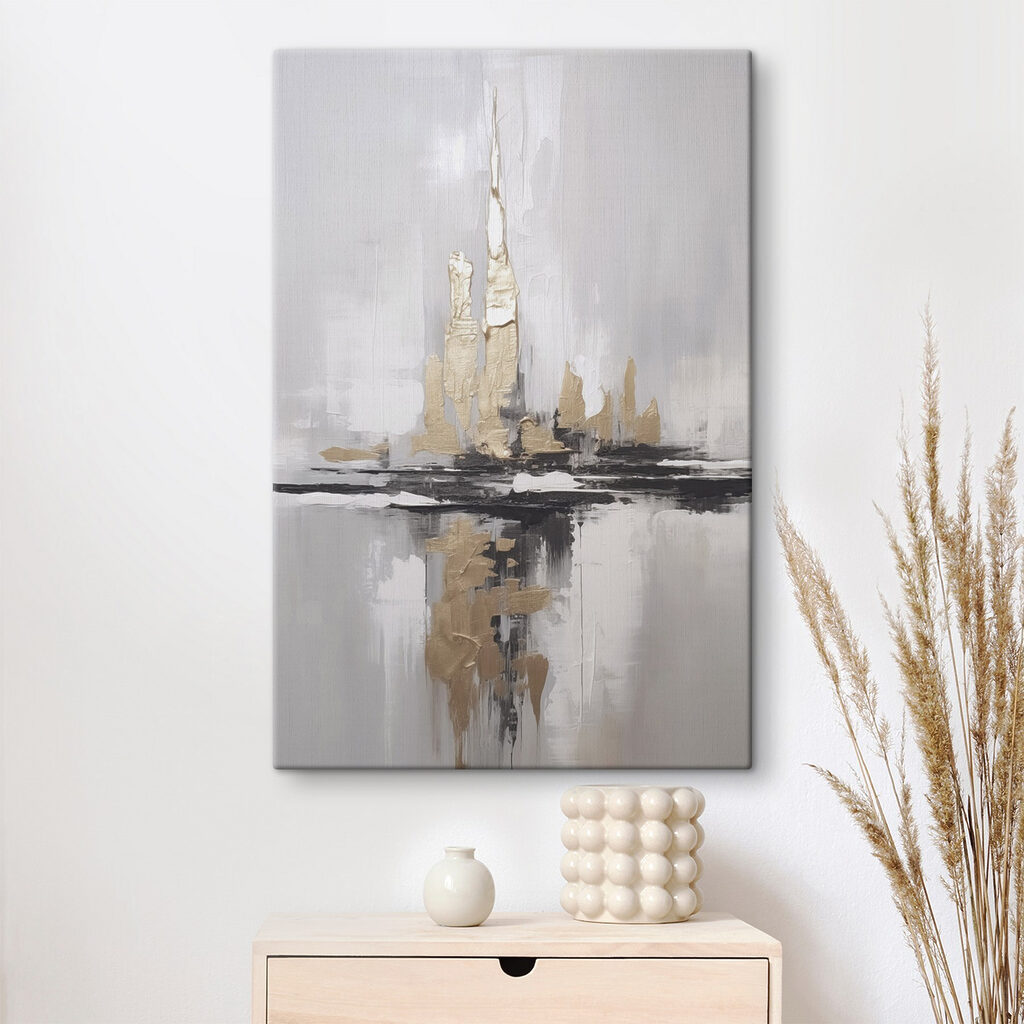 Painting of a city skyline Painting of a city skyline