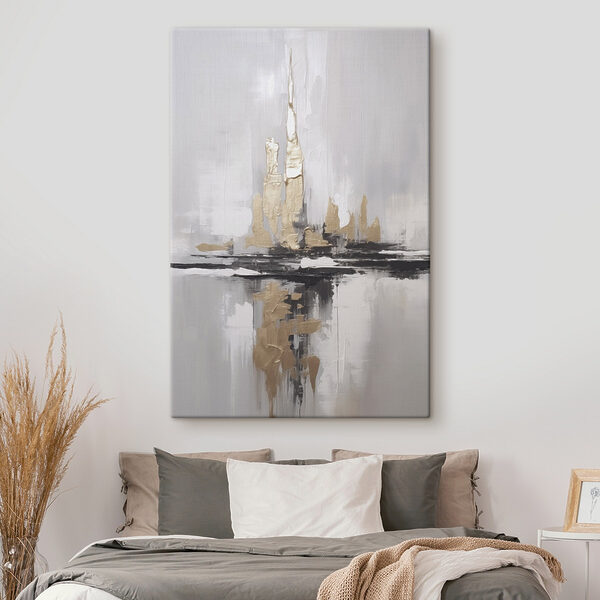 Painting of a city skyline Painting of a city skyline