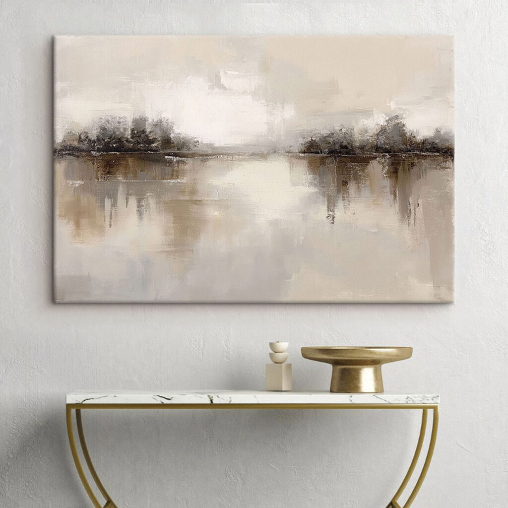 Painting of trees and water Painting of trees and water