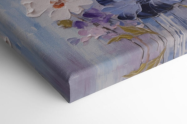 Painting of flowers on a white surface
