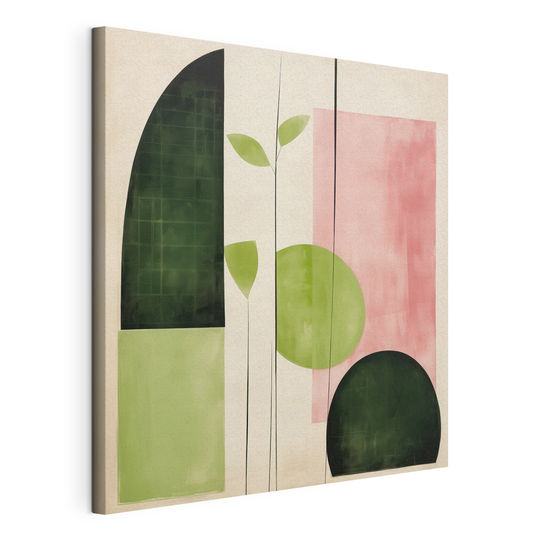Painting of a plant and circles Painting of a plant and circles