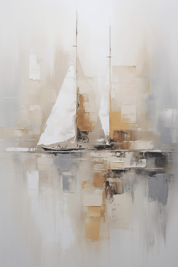 Painting of a sailboat in the water Painting of a sailboat in the water