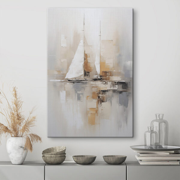 Painting of a sailboat in the water Painting of a sailboat in the water