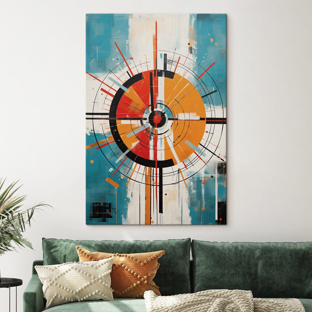 Colorful circle with lines and dots Colorful circle with lines and dots