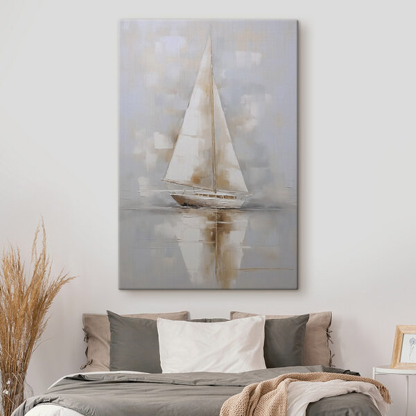 Painting of a sailboat on water Painting of a sailboat on water