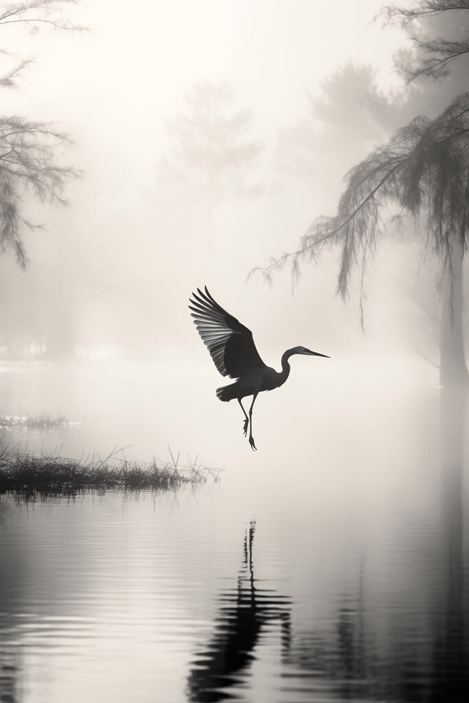 Bird flying over water Bird flying over water
