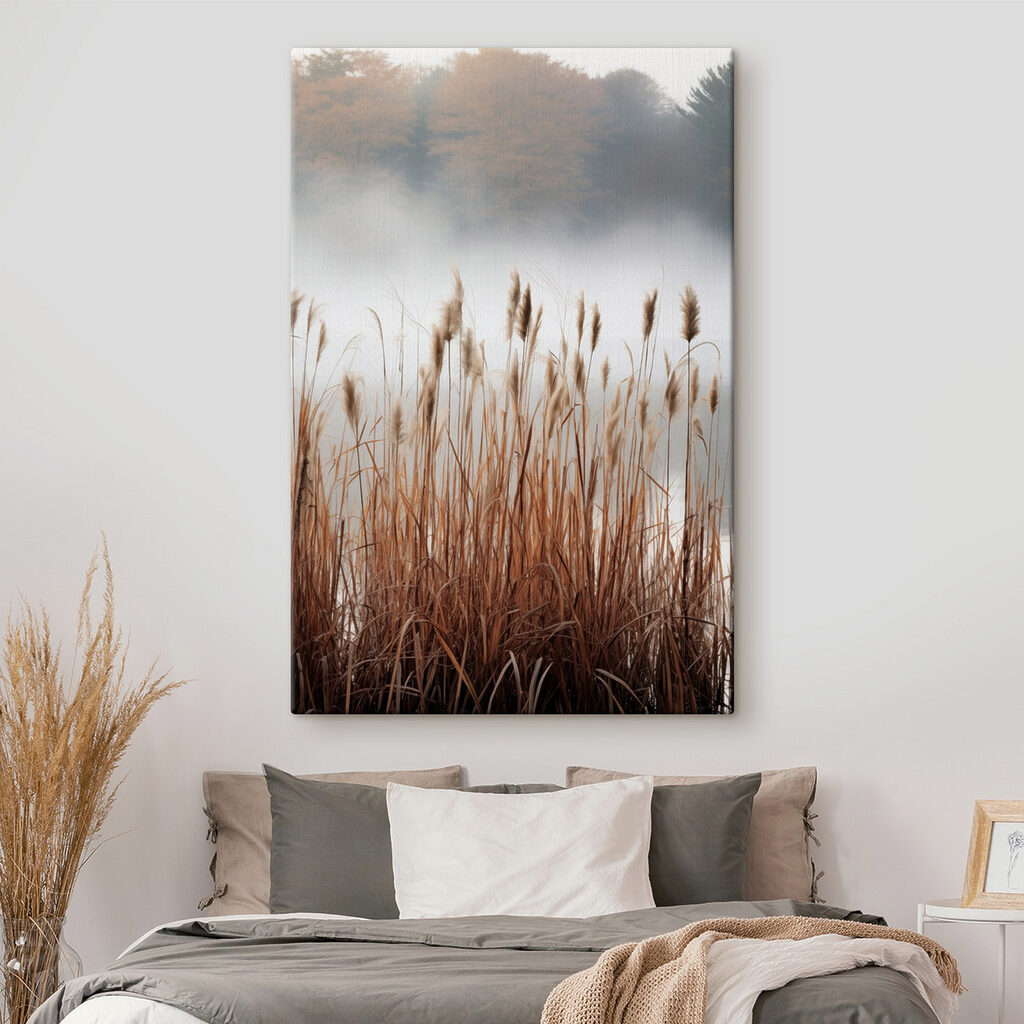 Tall grass with fog in the background