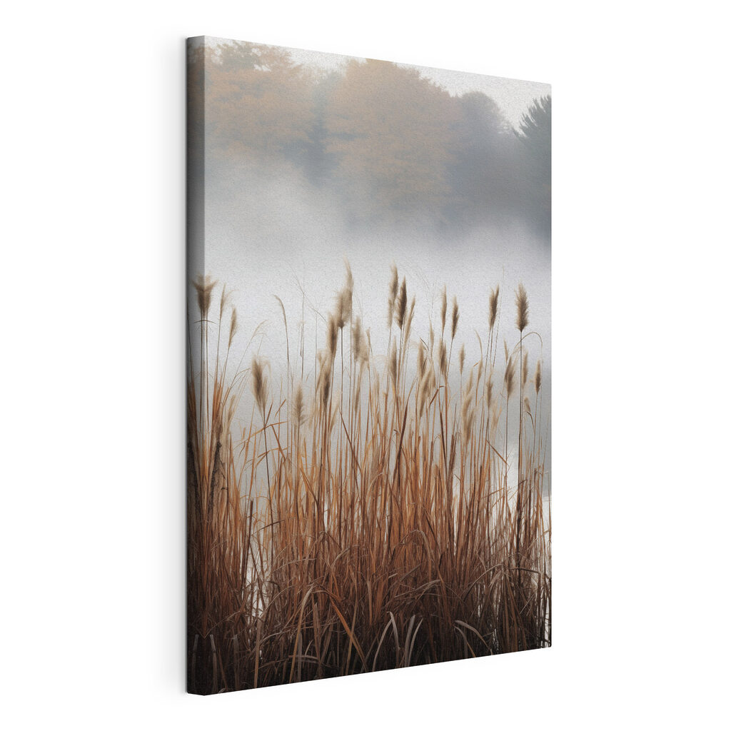 Tall grass with fog in the background