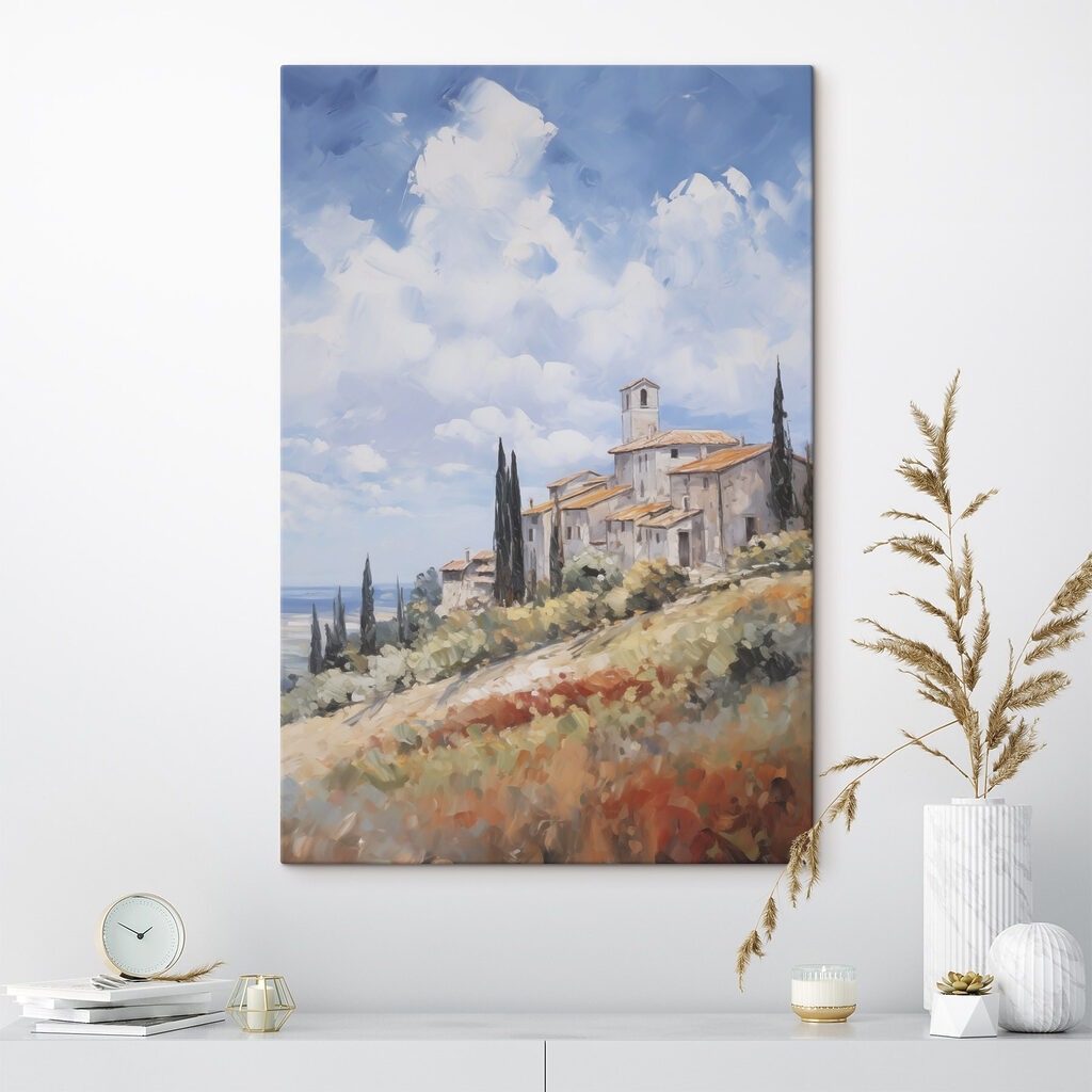 Painting of a village Painting of a village
