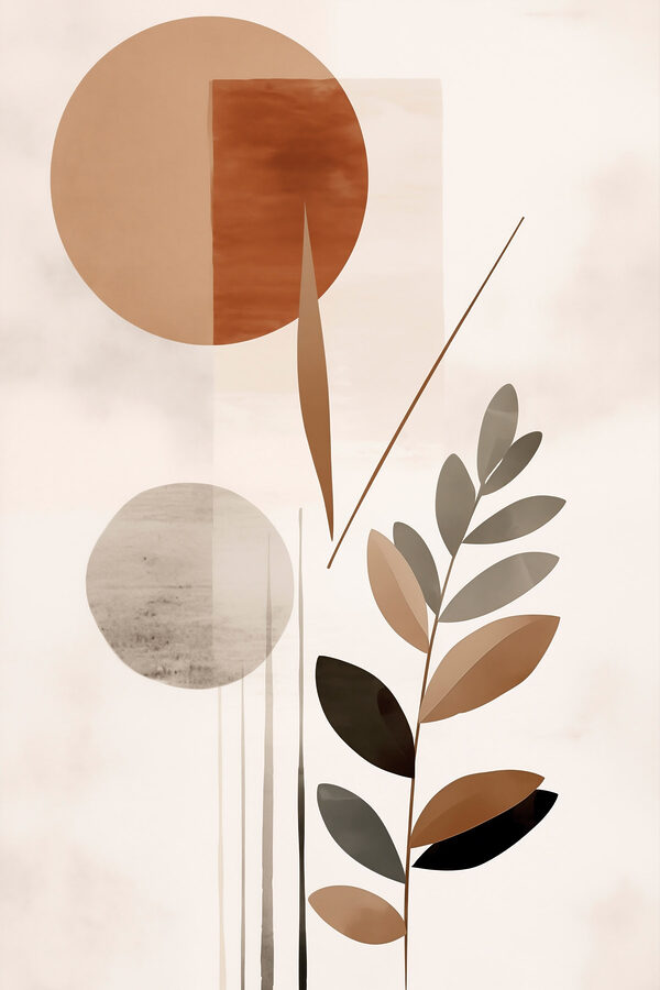Organic shapes in warm tones