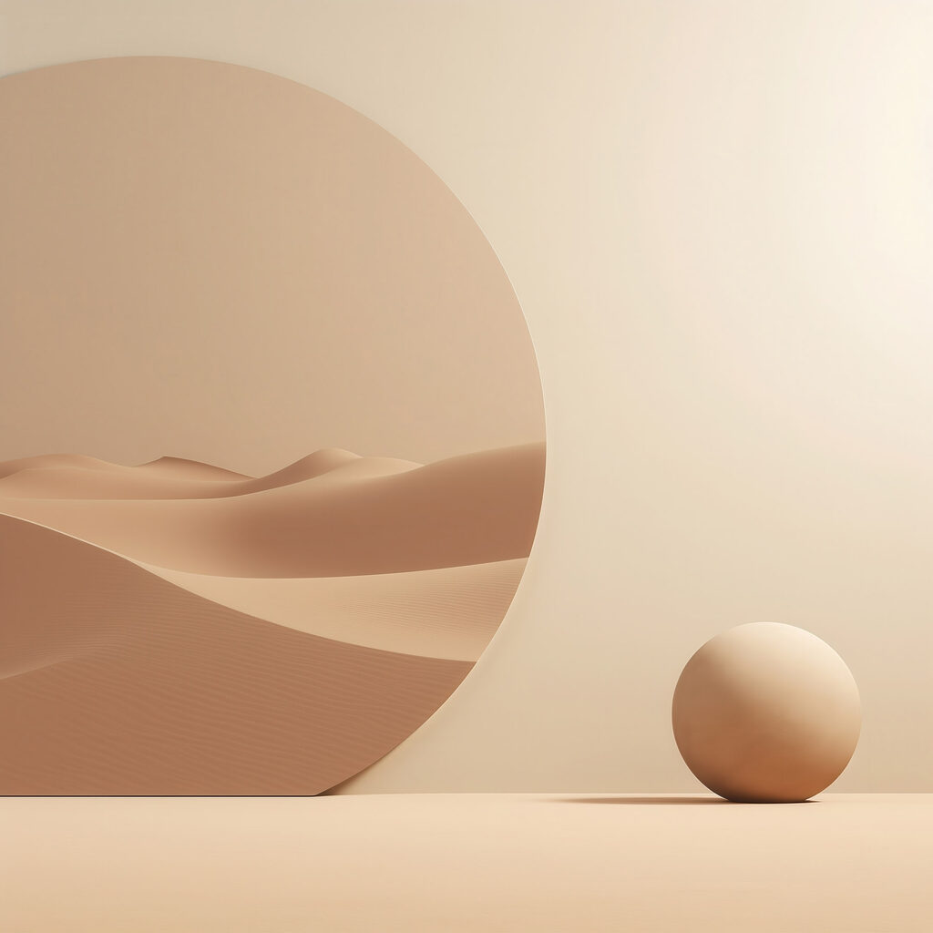 Round object next to a mirror