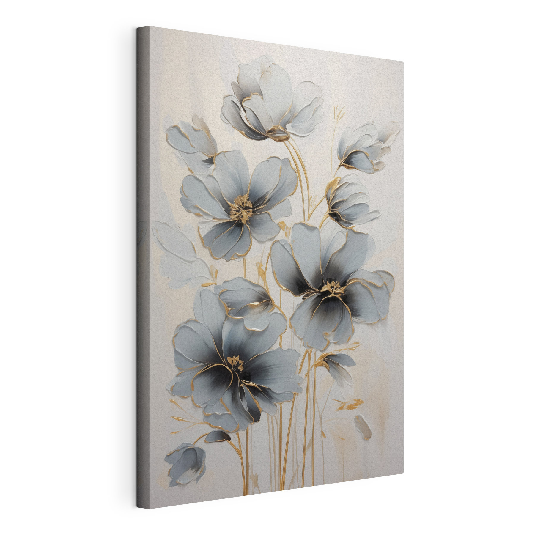 Painting of flowers on a white surface Painting of flowers on a white surface