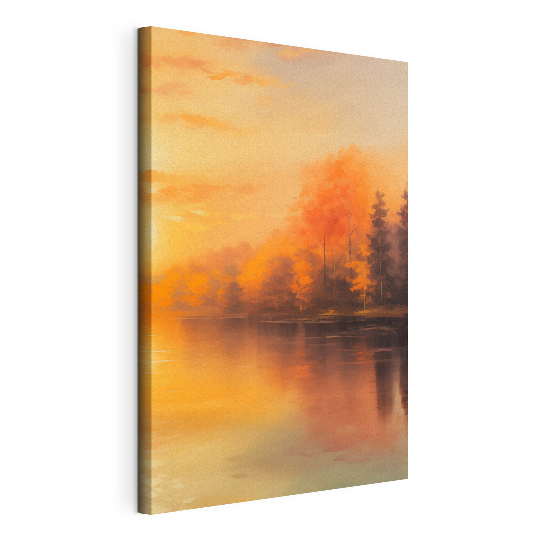 Watercolor painting of trees and a lake Watercolor painting of trees and a lake